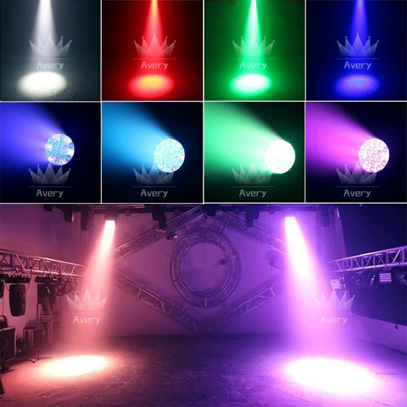 Beam Wash Light com Flight Case, 19x15W, 4in 1, RGBW, Zoom Moving Head Lighting para Disco, KTV Party, frete rápido grátis, 0 Tax, 2PCs