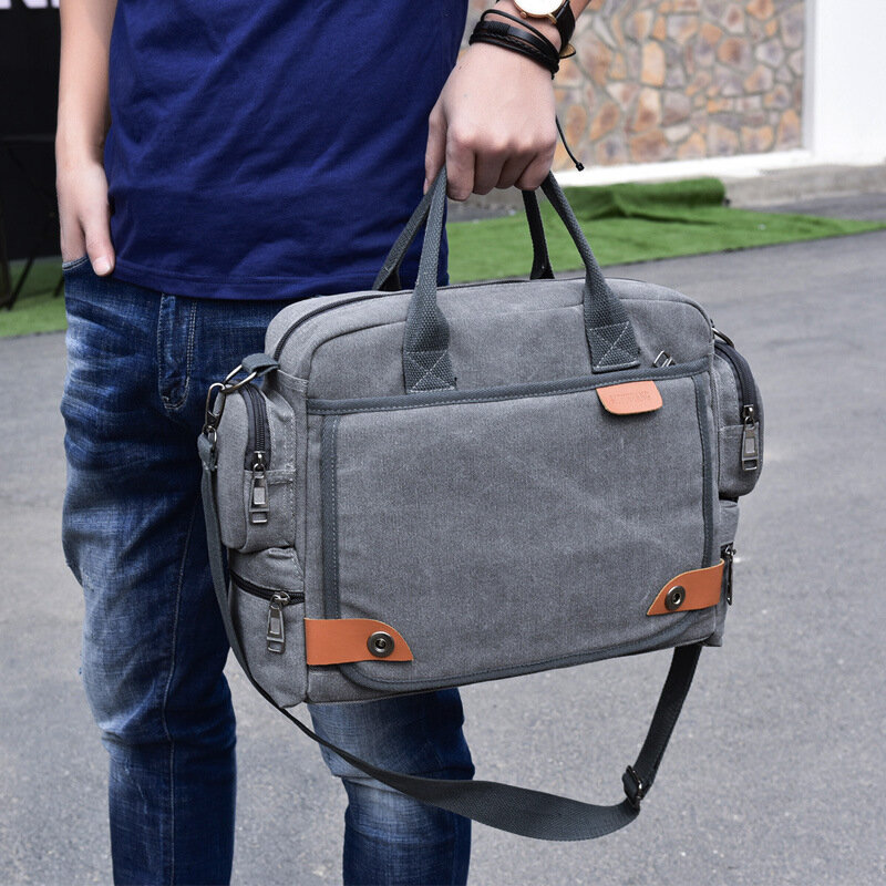 متعددة الوظائف حقيبة حقائب من القماش عالية الجودة الرجال الأعمال حقيبة كتف الرجال عادية ريترو حقيبة ساعي حقيبة يد للسفر XA107WC