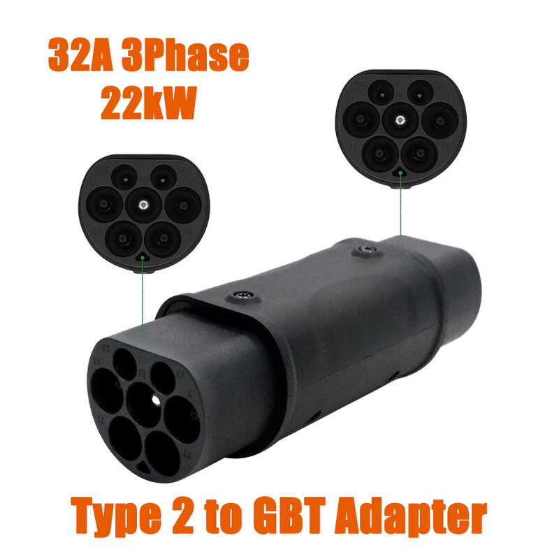 Adaptor pengisi daya kendaraan elektrik tipe 1 ke tipe 2, Adaptor AC tipe 2 ke tipe 1 GB/T EVSE, konverter pengisian daya untuk mobil listrik