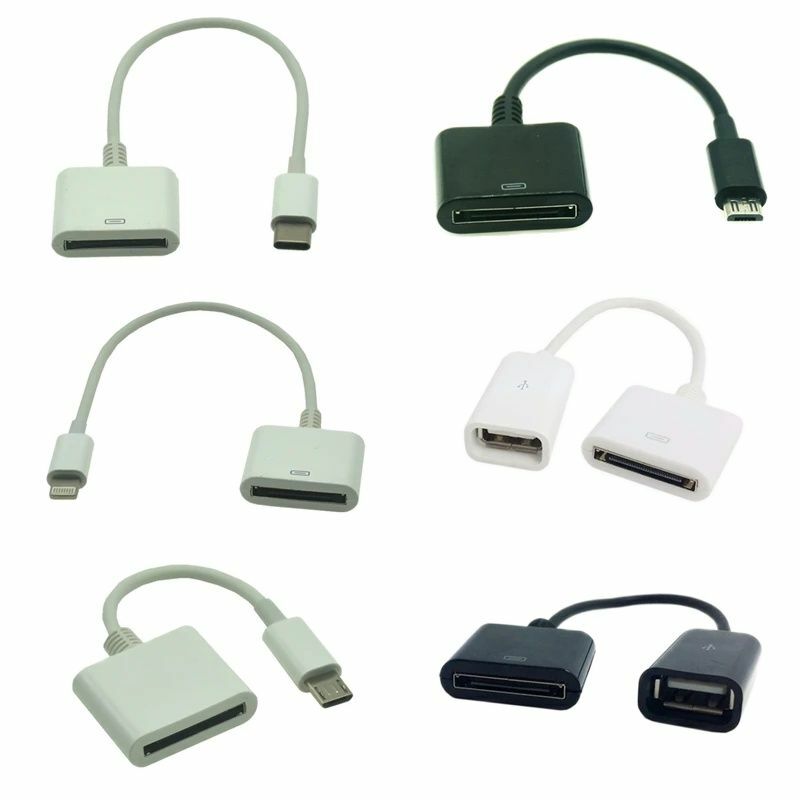S6 30 Pin Femelle à USB-C USB 3.1 Micro USB 8pin Type C Mâle Court Câble De Charge Pour Huawei Xiaomi Mac Onplus 15cm