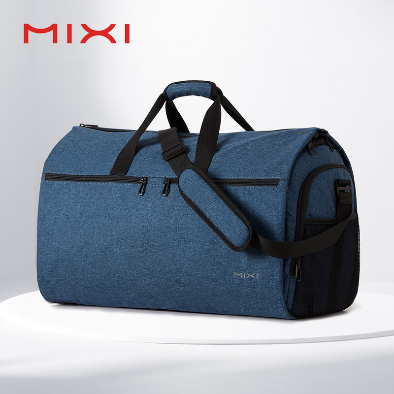 Mixi-Bolsa de lona Convertible multifuncional para ropa, bolsa de almacenamiento de traje con bolsa de zapatos, equipaje de transporte de gran capacidad para viajes