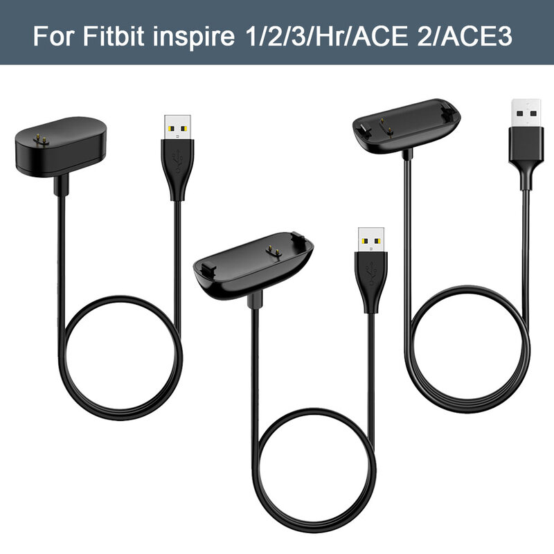 Cabo de carregamento USB Clip Dock, 100cm Carregador para Fitbit Ace 2 e Ace 3