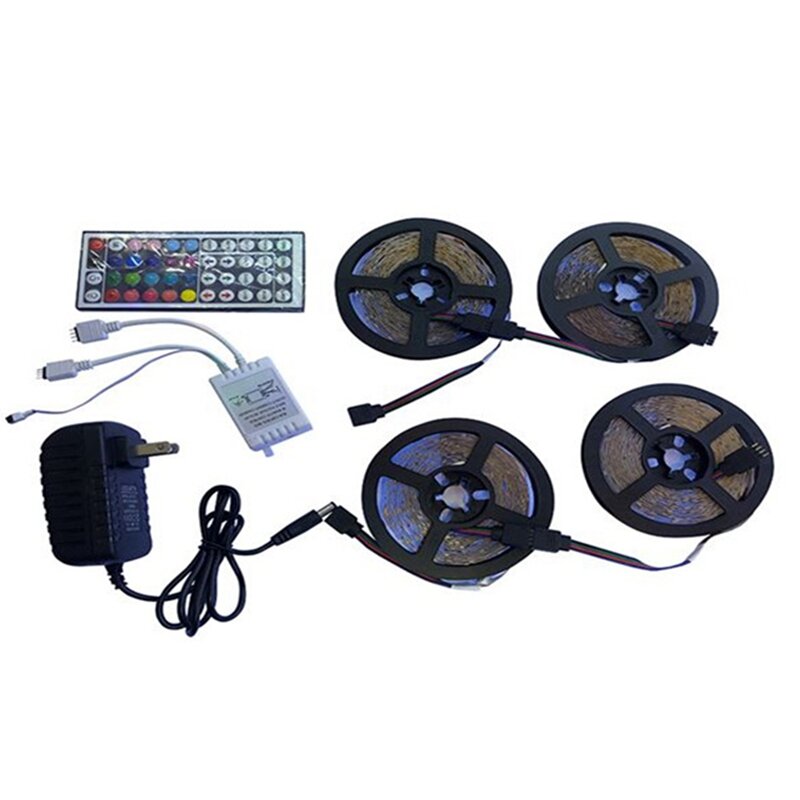 Controle Remoto Strip Light Kit, Impermeável, Plug EUA, 44 Chaves, 3528RGB, 20 m