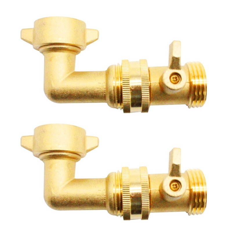 Faucet Connector Elbow 3/4 Inch Hose Brass Garden Hose Connector For RV Water Hookups&Residential Faucets