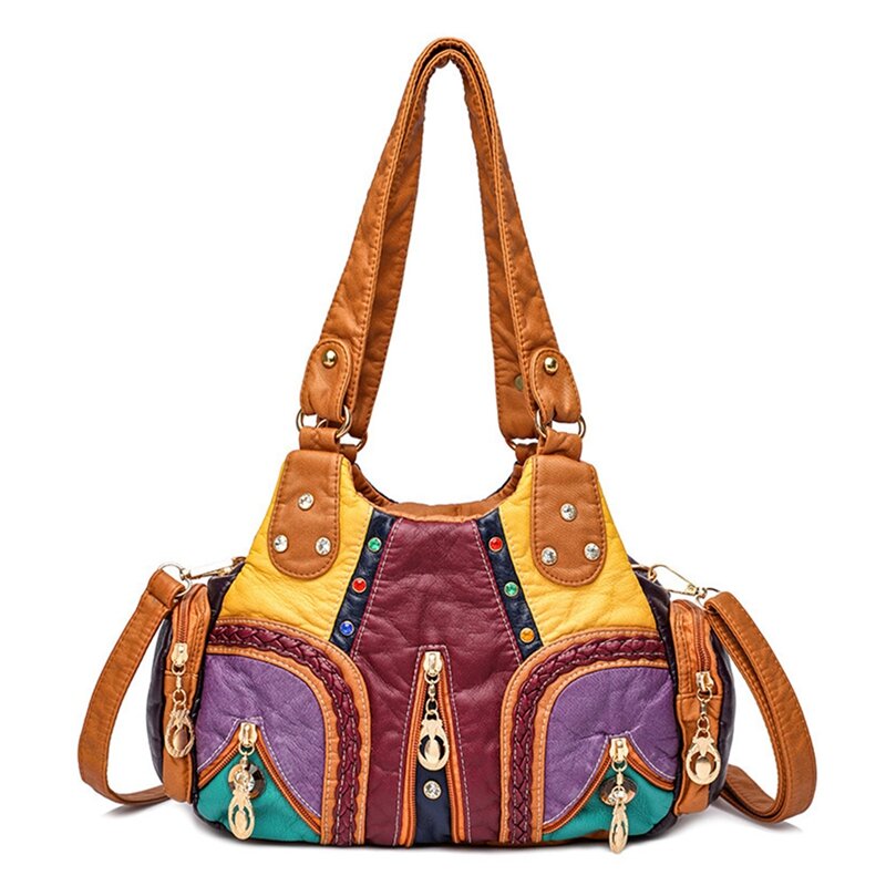 Neue Damen Leder handtaschen, weiche lässige Einkaufstasche mit großer Kapazität, hochwertige Umhängetasche aus weiblichem Leder