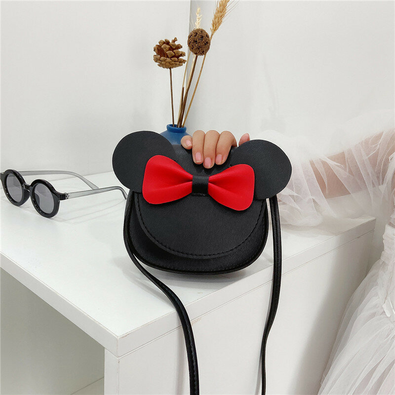 Disney's New Minnie Cartoon Messenger Bag Student Small Coin Purse Fashion Luxury Brand Shoulder Bag Children's Accessories Bag