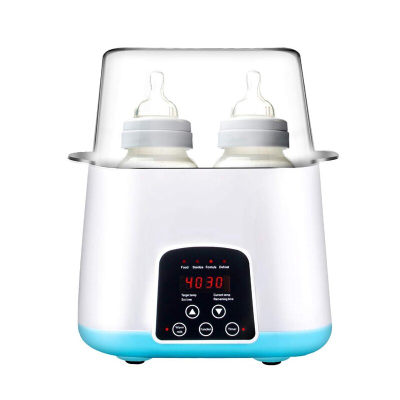 Flessenwarmer, fles Stoomsterilisator 6-In-1 Smart Thermostaat Dubbele Fles Babyvoeding Heater Voor Moedermelk Of Formule