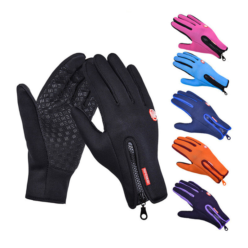 New Winter Men Women Gloves Touch Cold Waterproof Motorcycle Cycle Gloves Male Outdoor Sports Plus Velvet Warm Running Ski Glove