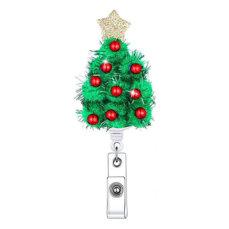 2023 New Design 1 Piece Retractable Badge Reels Christmas Snowman Bell Tree Nurse Doctor Card Holder ID Card Holder Badge Holder