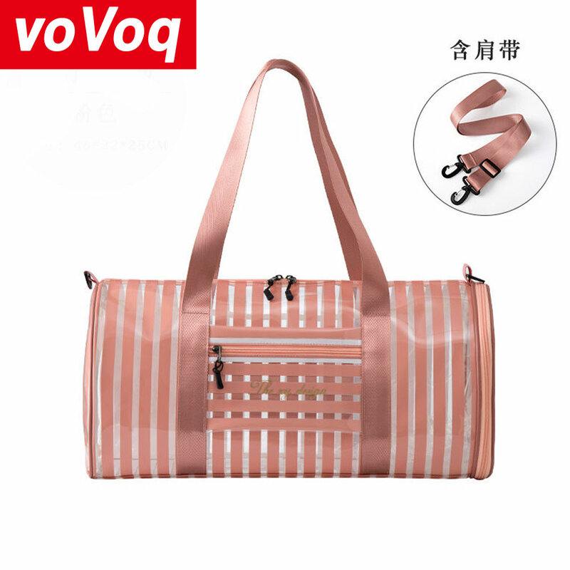 PVC Candy Colored Large Capacity Dry Wet Separation Swimming Storage Bag Waterproof Travel Multifunctional Handbag for Women