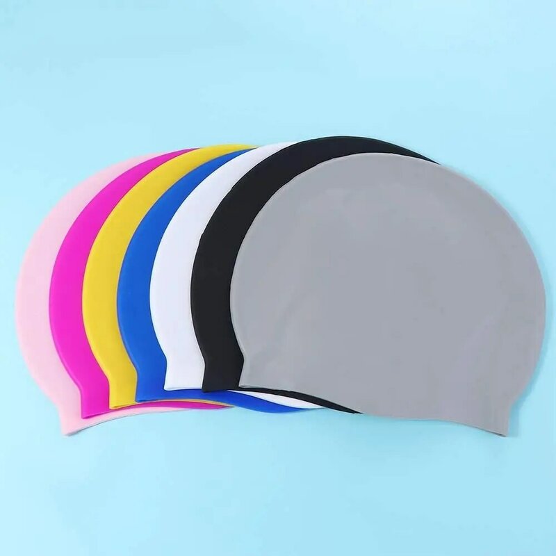 Silicone Elastic Swimming Cap Waterproof Swim Hat for Men Women Adult Kids Long Hair Pool Caps Protect Ears Swimming Equipment