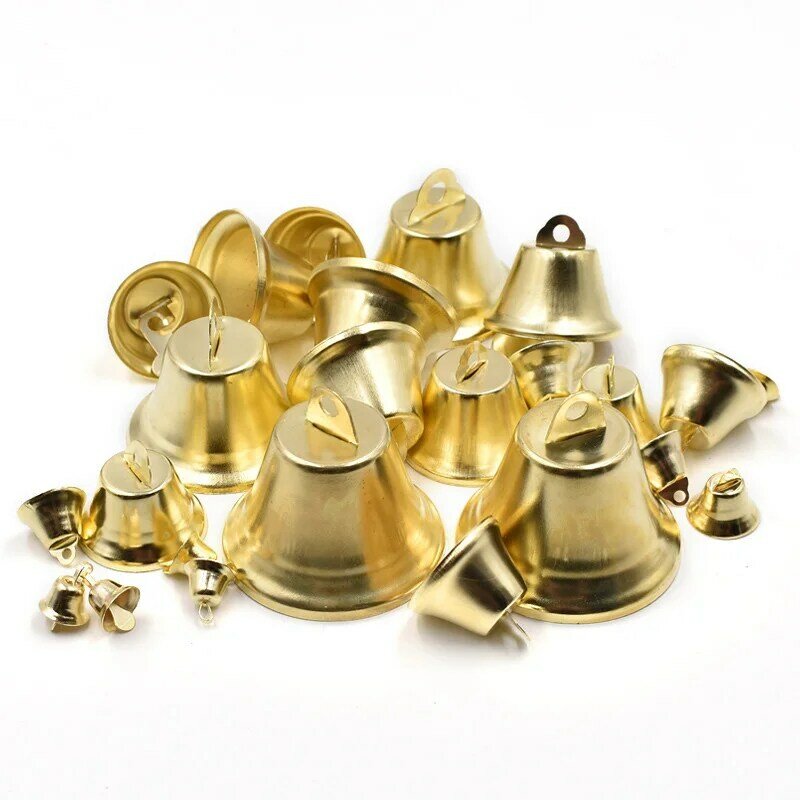 50 Stuks Gold Metal Bells Kerst Jingle Bell Ornamenten Xmas Tree Decoratie Diy Handgemaakte Ambachten Wedding Christmas Decor