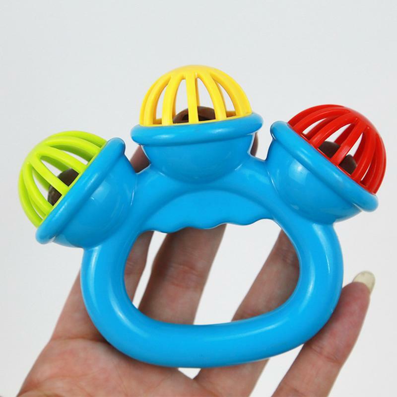 Grzechotka gryzak przenośna zabawka z dzwonkiem muzycznym grzechotka edukacyjna zabawki Montessori Montessori dzwonki ręczne wielofunkcyjna