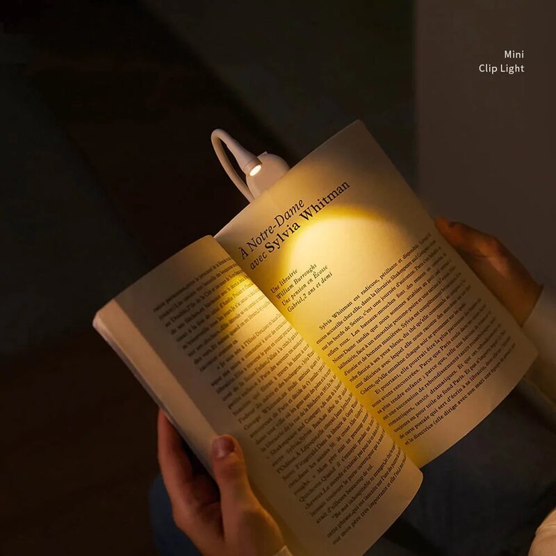 Luce del libro pieghevole nuova Mini lampada da lettura ricaricabile 360 ° Flip batteria protezione per gli occhi luce camera da letto