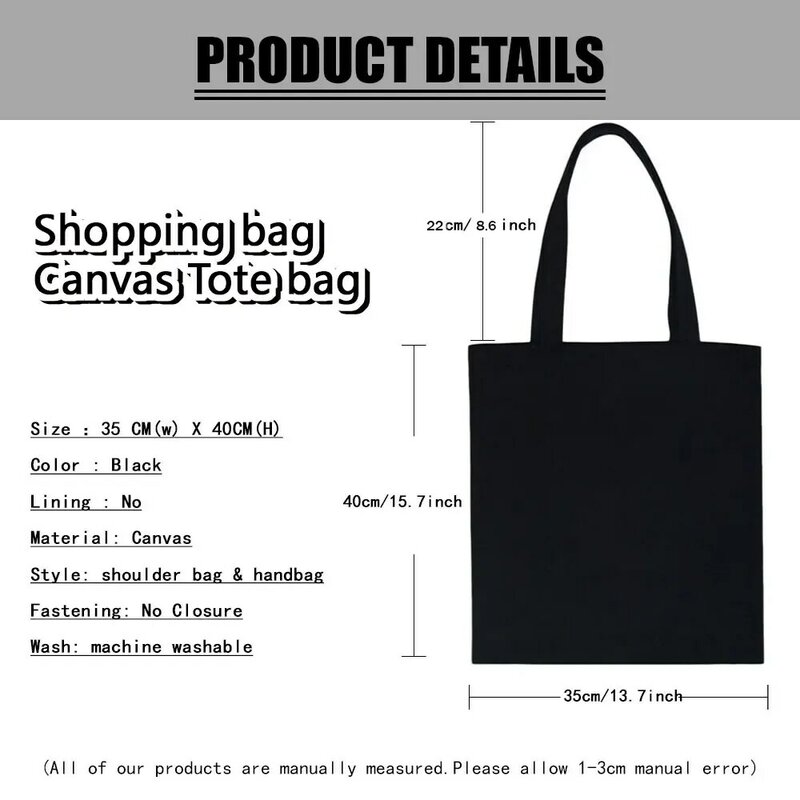 Midnights Tracklist Taylor's Music Tote Bag Swift Albums Estetyczna torebka Canvas Shopper Shopping Organizer Camping Lunch Bag