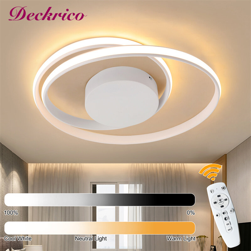 Plafonnier LED au Design Moderne avec Télécommande, Luminaire Décoratif d'Nik, Idéal pour un Salon ou une Chambre à Coucher
