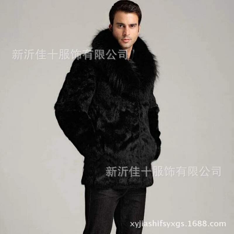 Atacado comércio exterior jaqueta masculina marca grande mesmo estilo alta imitação de pele de raposa high-end