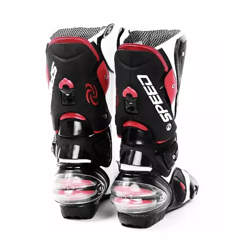 B1001 Motorcycle Racing Boots Professional SPEED Biker Shoes Motorbike Long Riding Protective Gear Shift Microfibe Leather boot