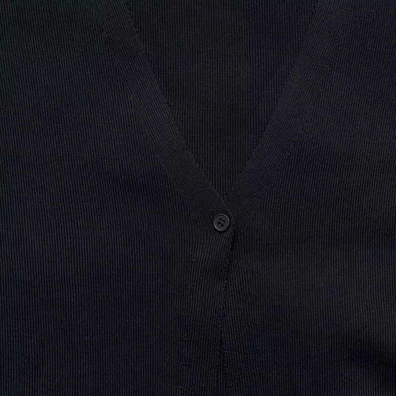 CO-cárdigan informal de dos colores para mujer, suéter ajustado con un botón, de manga larga, Top elegante, 2023
