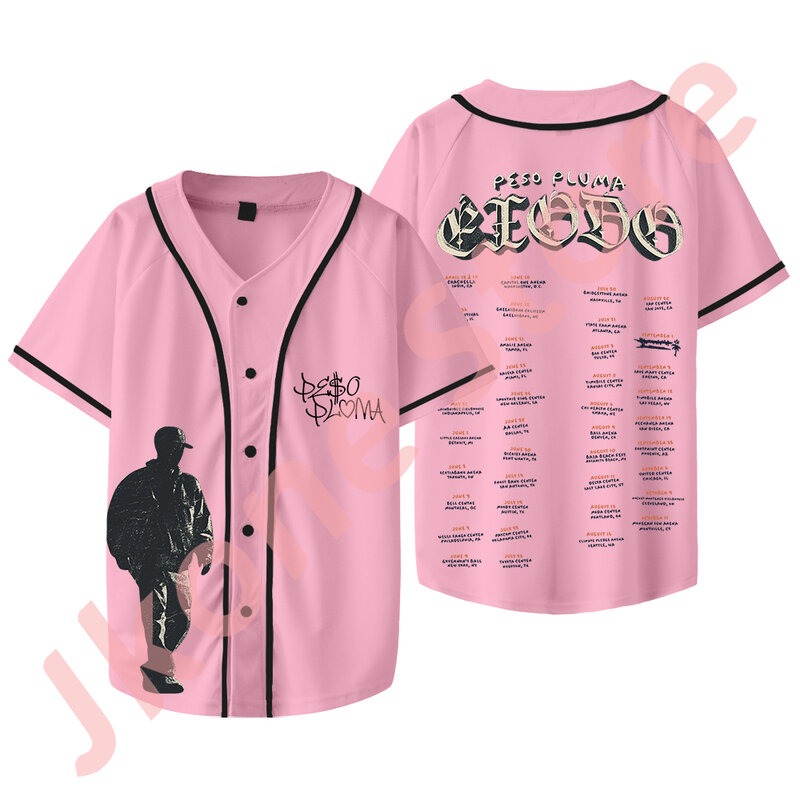 Peso Pluma Exodo Tour Merch chaqueta de béisbol para hombre y mujer, camisetas informales de manga corta a la moda, Jersey de verano