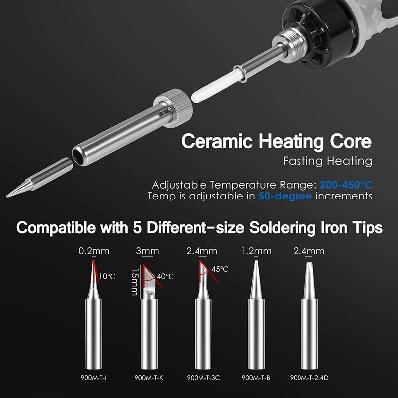 سبيكة لحام عدة المهنية 80 واط قابل للتعديل درجة الحرارة أدوات لحام لحام بندقية محطة الحرارة قلم رصاص أدوات إصلاح