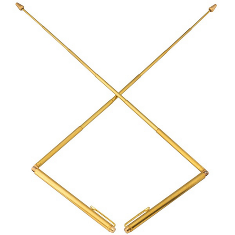 3 Pcs Divining Rods Copper and Dowsing Pendulum, 2 Retractable Paranormal Divining Rods and 1 Pendulum Pendant Gold