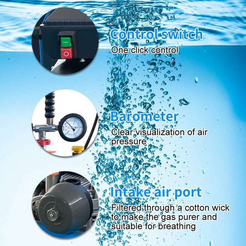 TUDIVING-4500PSI sprężarka do nurkowania pod wysokim ciśnieniem 300Bar sprężarka powietrza PCP Auto Stop Snorkeling 100l/min