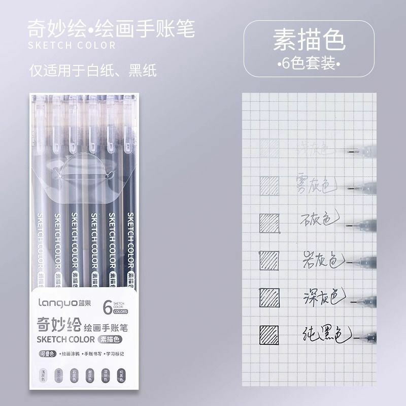 9-color Macaron/morandi gel pens scratch book diary color gel pen set painting pen kawaii pens free shipping school supplies