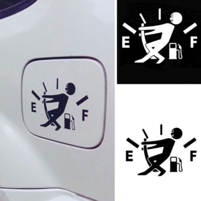 Stiker mobil unik dengan tutup tangki bahan bakar stiker pengukur bahan bakar lucu stiker mobil reflektif yang dipersonalisasi
