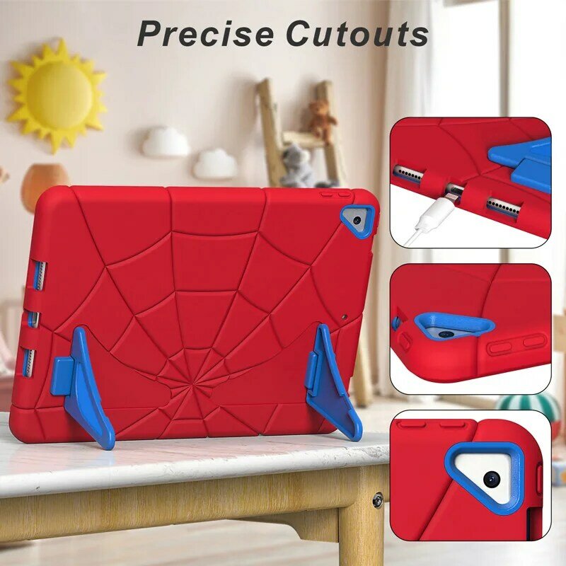 Spider Man Heavy Duty เกราะกรณีซิลิโคนสำหรับ iPad 10.2 2019 2020 2021 iPad ใหม่9.7 Air2 Pro2 TPU PC drop Proof Cover