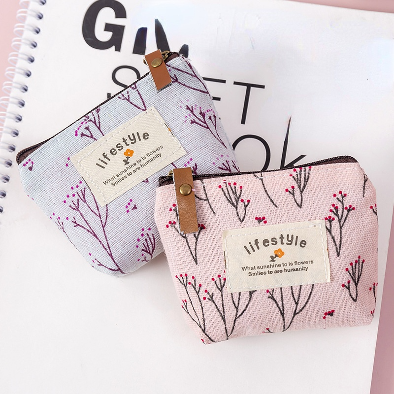 Mini borse di moda portamonete con motivo floreale portamonete in tela portamonete portamonete portamonete da donna per ragazze
