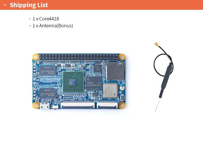 Core4418 CPU board Kit 1G DDR3 RAM/8G eMMC Quad Cortex-A9 Up1.4GHz,Wifi & Bluetooth u-boot,Openwrt Android4.4, Android5.1 Debian