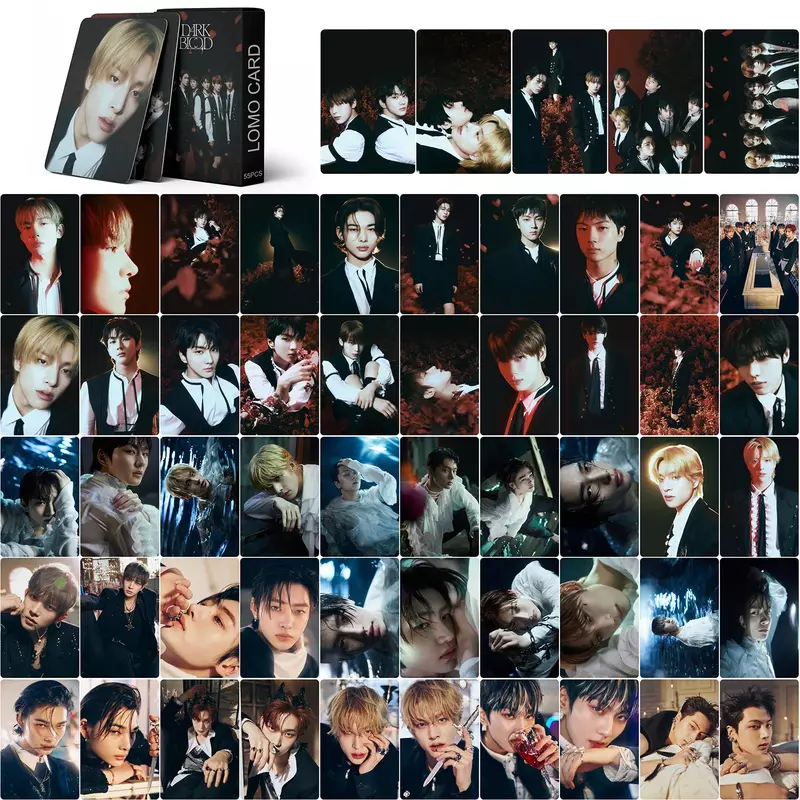 Kartu foto Kpop E Group, 55 buah/Set Album baru darah gelap kartu Lomo