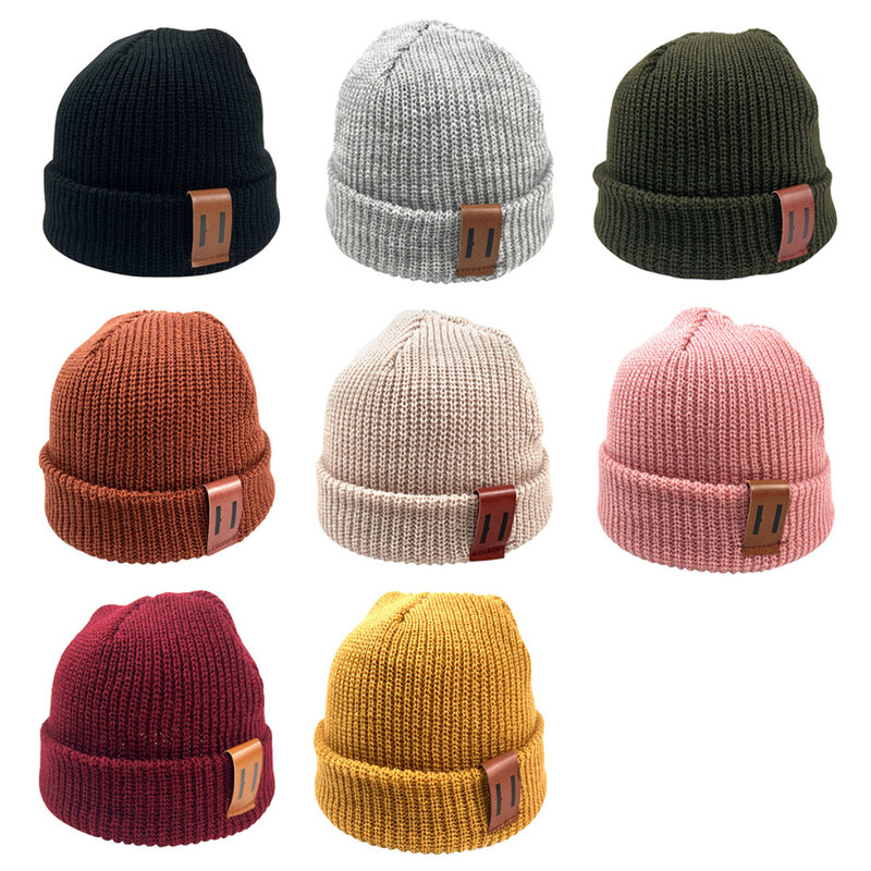 男の子用の暖かい赤ちゃんの帽子,9色,お母さん,子供用の暖かい帽子,男の子と女の子用のニットの帽子,新生児用の帽子,1個
