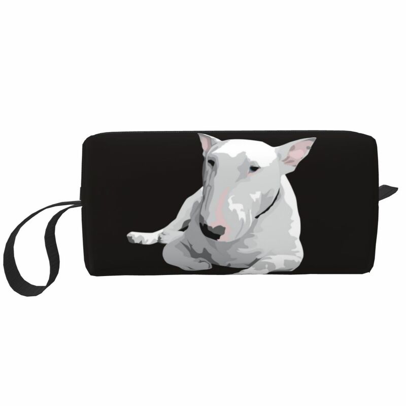 Bull Terrier Inggris, tas kosmetik, penyimpan kosmetik Kit Dopp perlengkapan mandi untuk wanita perjalanan kecantikan kotak pensil