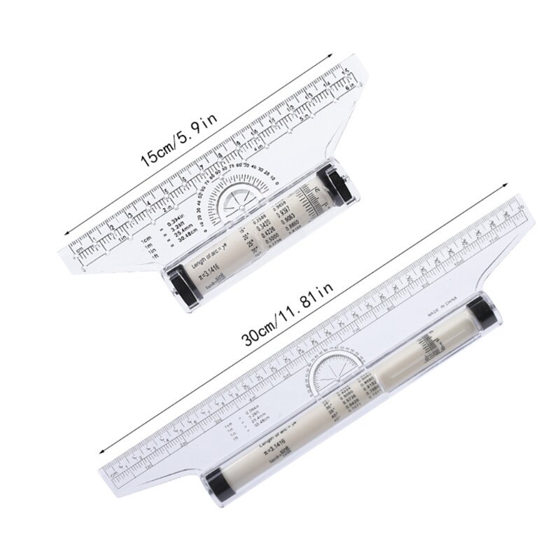 Portable Parallel Roll Ruler Foot Angle Rule Rolling Rulers for Students J60A