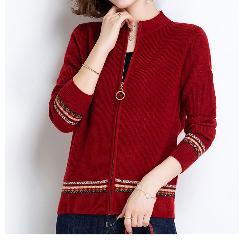 2023 musim gugur/musim dingin baru pakaian wanita versi Korea longgar Outfitting rajutan serbaguna populer Sweater lengan panjang Cardigan mantel