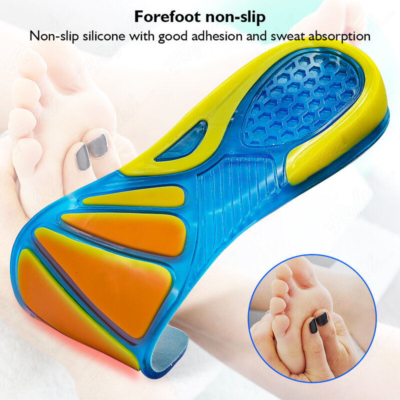 Силиконовые Нескользящие гелевые ортопедические стельки, массажные, для обуви, уход за ступнями, амортизация