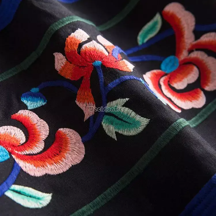 Женская хлопковая юбка с вышивкой, свободная элегантная юбка в китайском этническом стиле, с винтажной вышивкой, g978, Осень-зима 2023