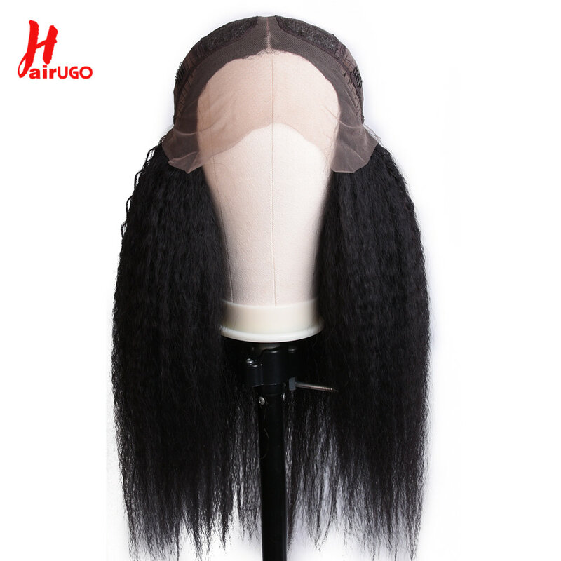 HairUGo-Peluca de cabello humano liso para mujer, postizo de encaje de alta densidad, 250%, 13x1