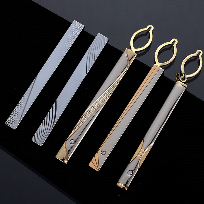 1PC Gold/Silver Men Metal Copper Simple Necktie Buckle Tie Bar Clasp Clip Clamp Ties Pin Fashion Exquisite Jewelry Wedding Gift