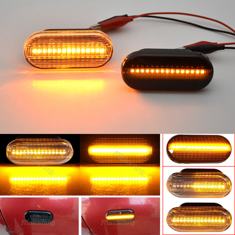 Пара светодиодных динамических боковых индикаторов, сигнальные огни, последовательная мигающая лампа для Ford C-Max Fiesta MK6 Focus MK2 Fusion Galaxy