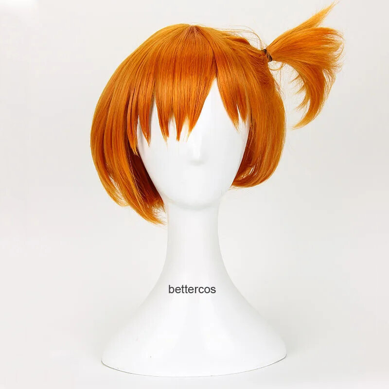 Anime Pocket Monster Misty Cosplay Wigs Short Orange Heat Resistant Synthetic Hair Party Role Play Wig + Wig Cap