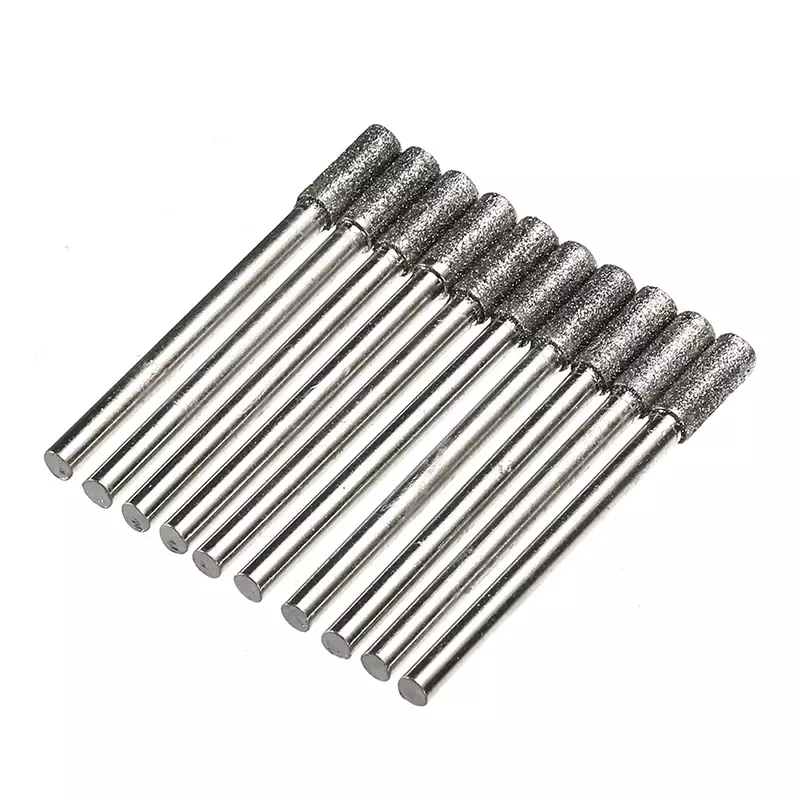 Diamond Coated Cylindrical Burr 4mm Chainsaw Sharpener Stone File Chain Saw Sharpening Carving Grinding Tools 30PCS