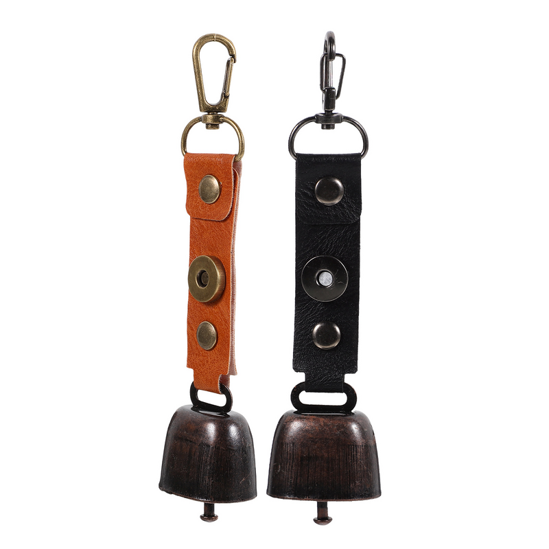 2 Pcs Outdoor Bell Pendant Bear Bells for Camping Small Key Fob Hanging Hiking The