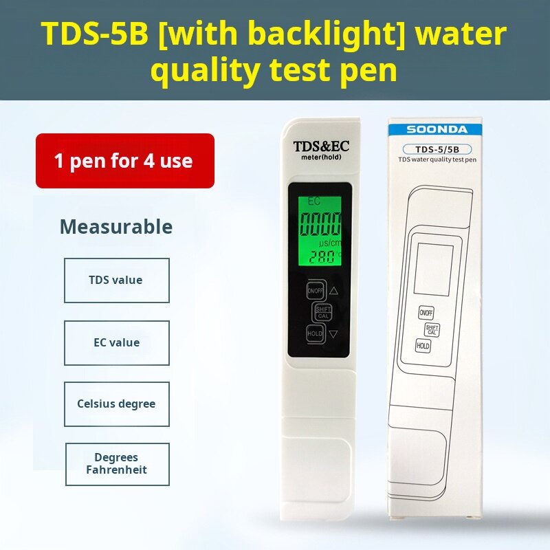 Próbnik do wody długopis, podręczny miernik TDS cyfrowy próbnik do wody długopis do pomiaru wody analizator jakości monitora 0-9999 ppm