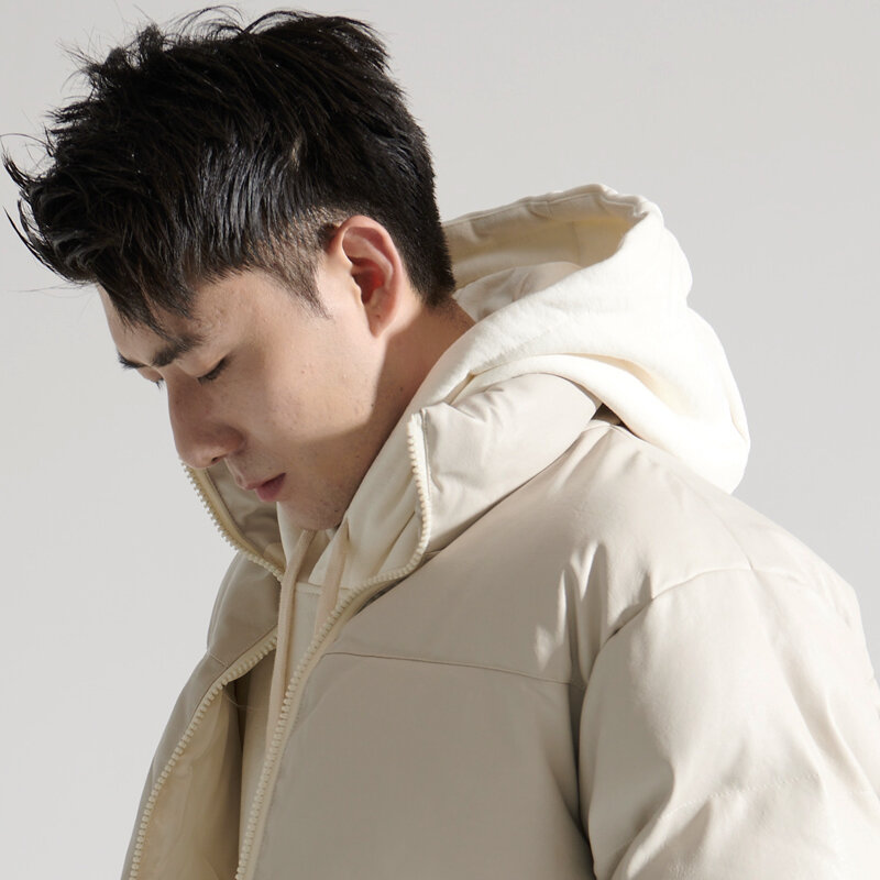Abrigo acolchado de algodón para hombre, abrigo de invierno con cuello levantado, grueso, corto, estilo coreano, holgado