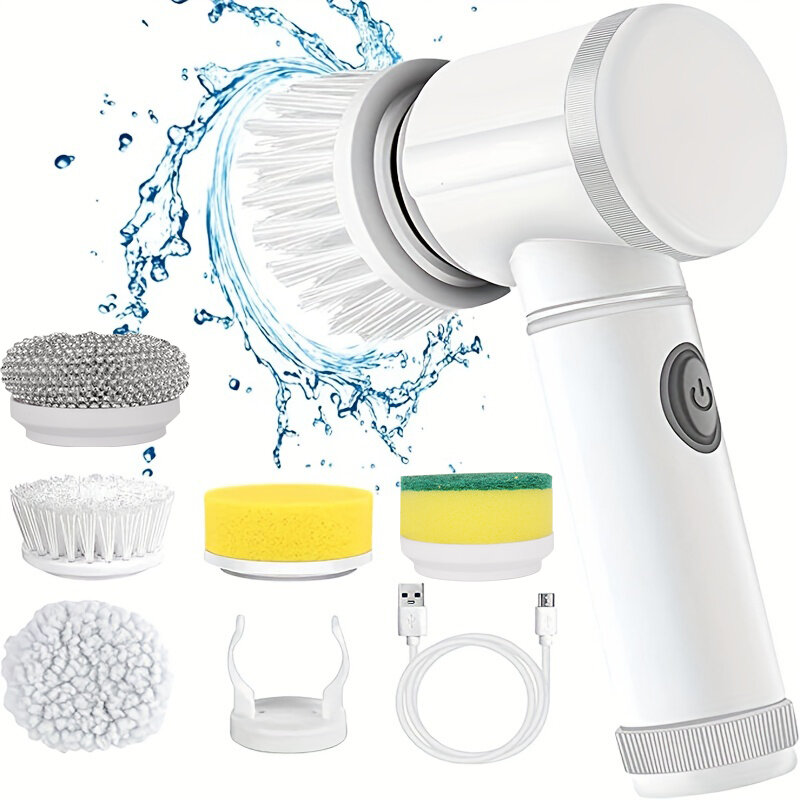 Cepillo de limpieza eléctrico multifuncional, limpiador inalámbrico de ventanas de cocina, baño, bañera, inodoro