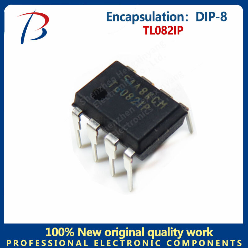Amplificador operativo de salida bipolar DIP-8, pantalla de seda, 5 piezas, TL082IP