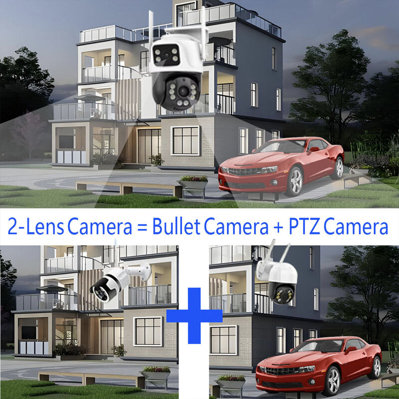 กล้องวงจรปิดความคมชัดสูง4K 8MP HD PTZ 360อัจฉริยะไร้สายภายนอกกันน้ำกล้องรักษาความปลอดภัย IP